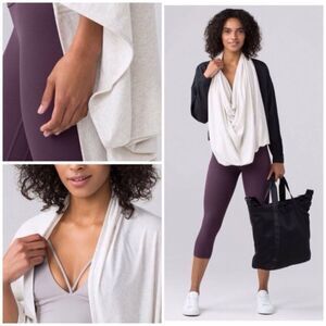lululemon TU scarf shawl wrap w armholes in black - OS